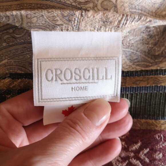 CROSCILL DOVER MANOR DUNHILL GREEN BURGUNDY (2) QUEEN PILLOW SHAMS SET - Picture 5 of 7